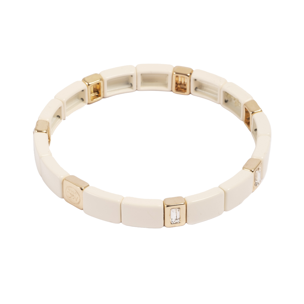 Emaljert armbånd, cream - A&C Oslo - Design Collection