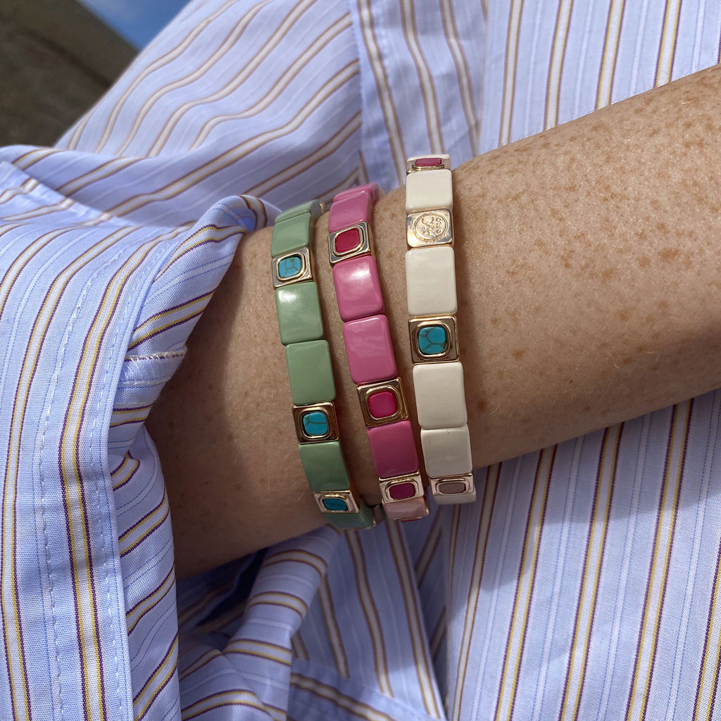 Emaljert armbånd, white multi - A&C Oslo - Design Collection_3
