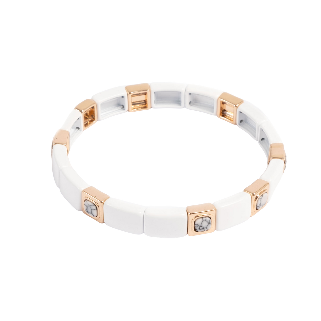 Emaljert armbånd, white - A&C Oslo - Design Collection