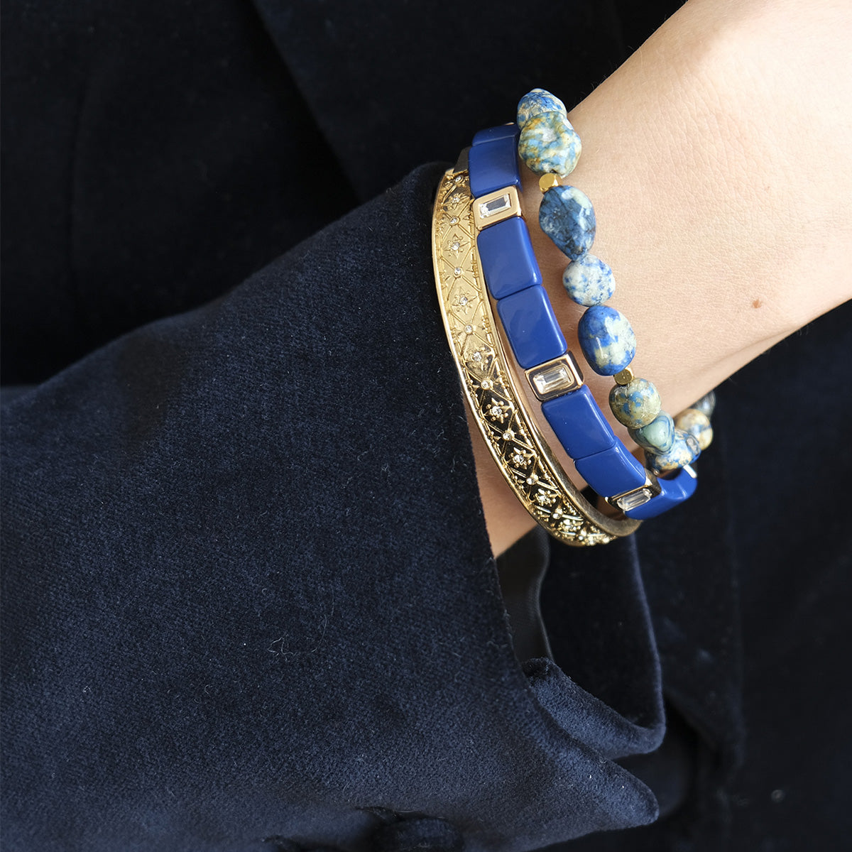 Emaljert armbånd, royal blue