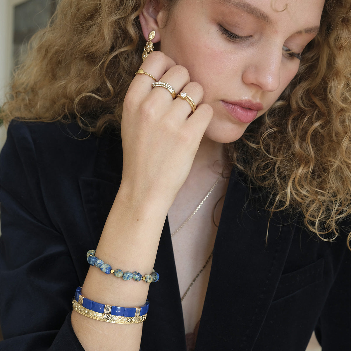 Emaljert armbånd, royal blue