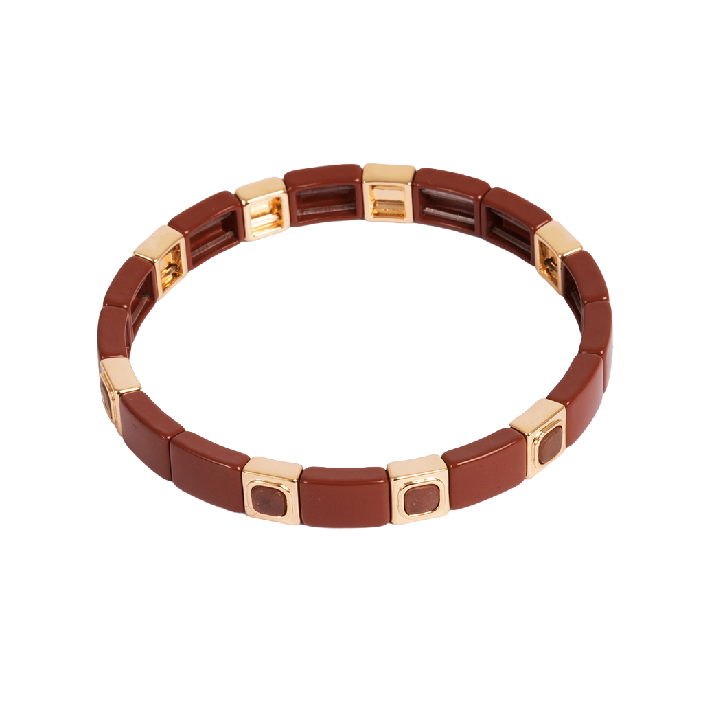 Emaljert armbånd, rusty brown