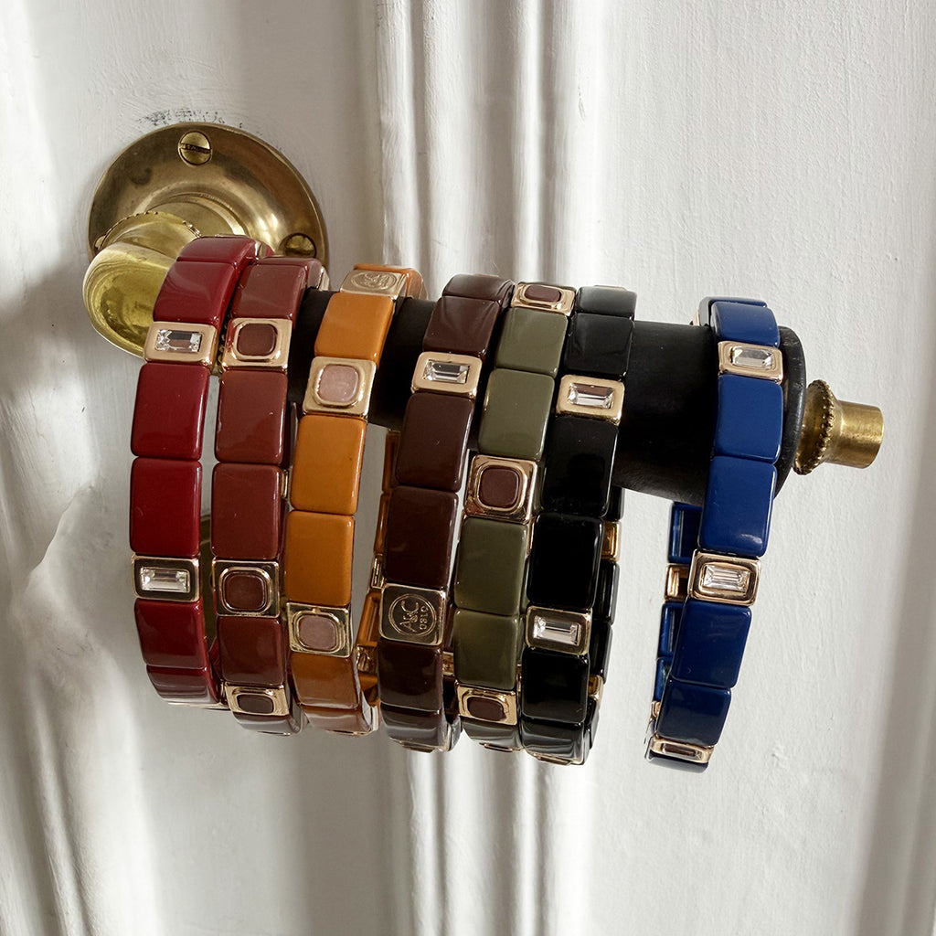 Emaljert armbånd, rusty brown