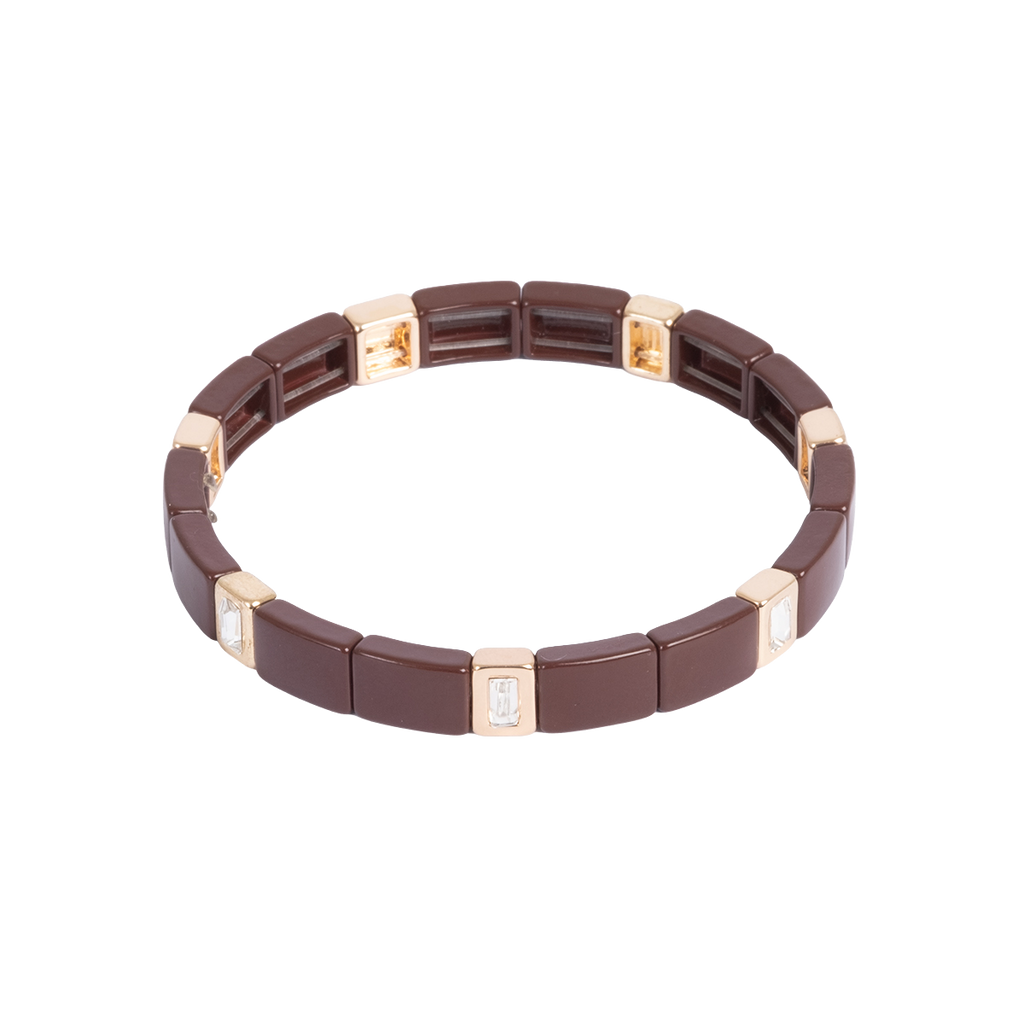 Emaljert armbånd, choco brown