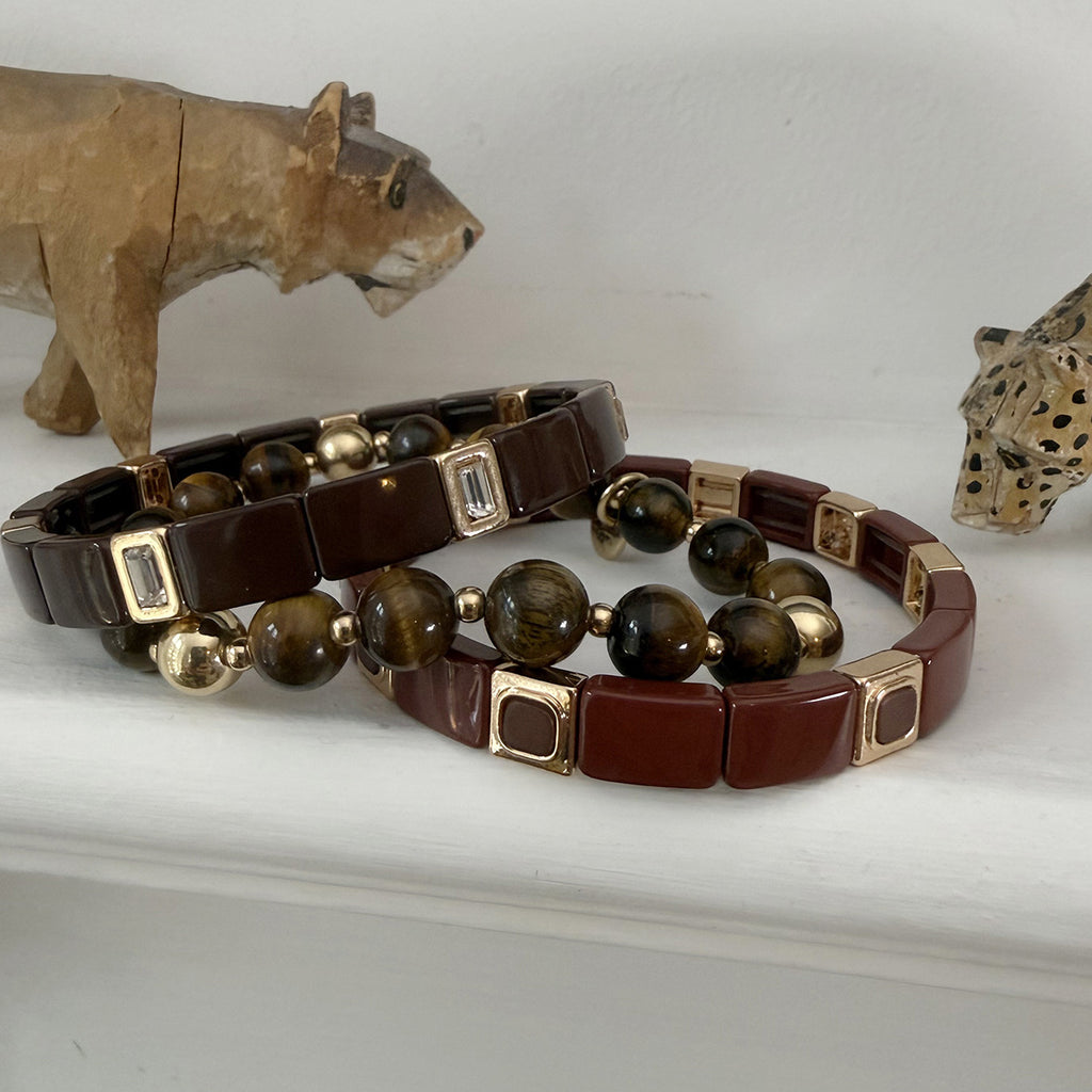 Emaljert armbånd, choco brown