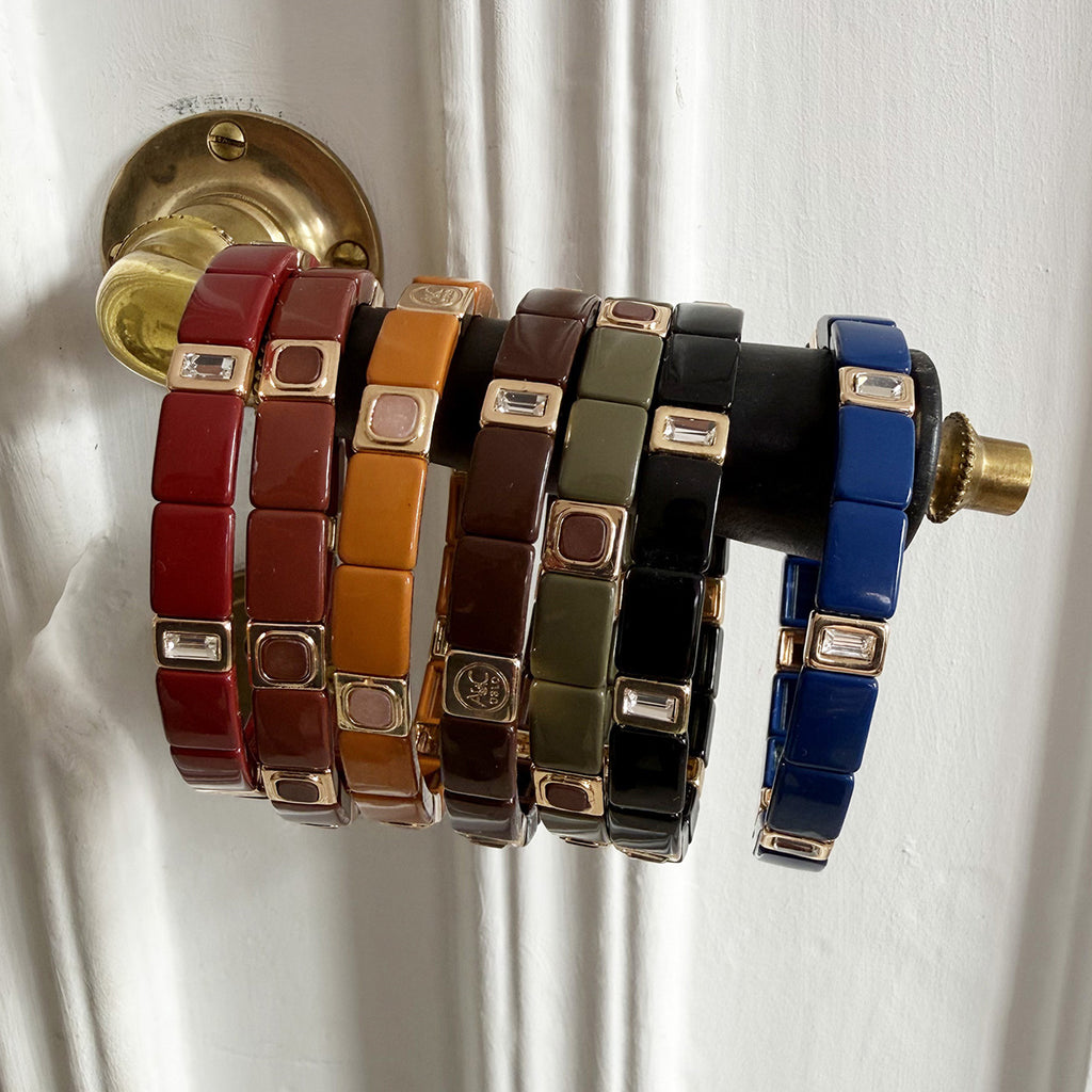 Emaljert armbånd, choco brown