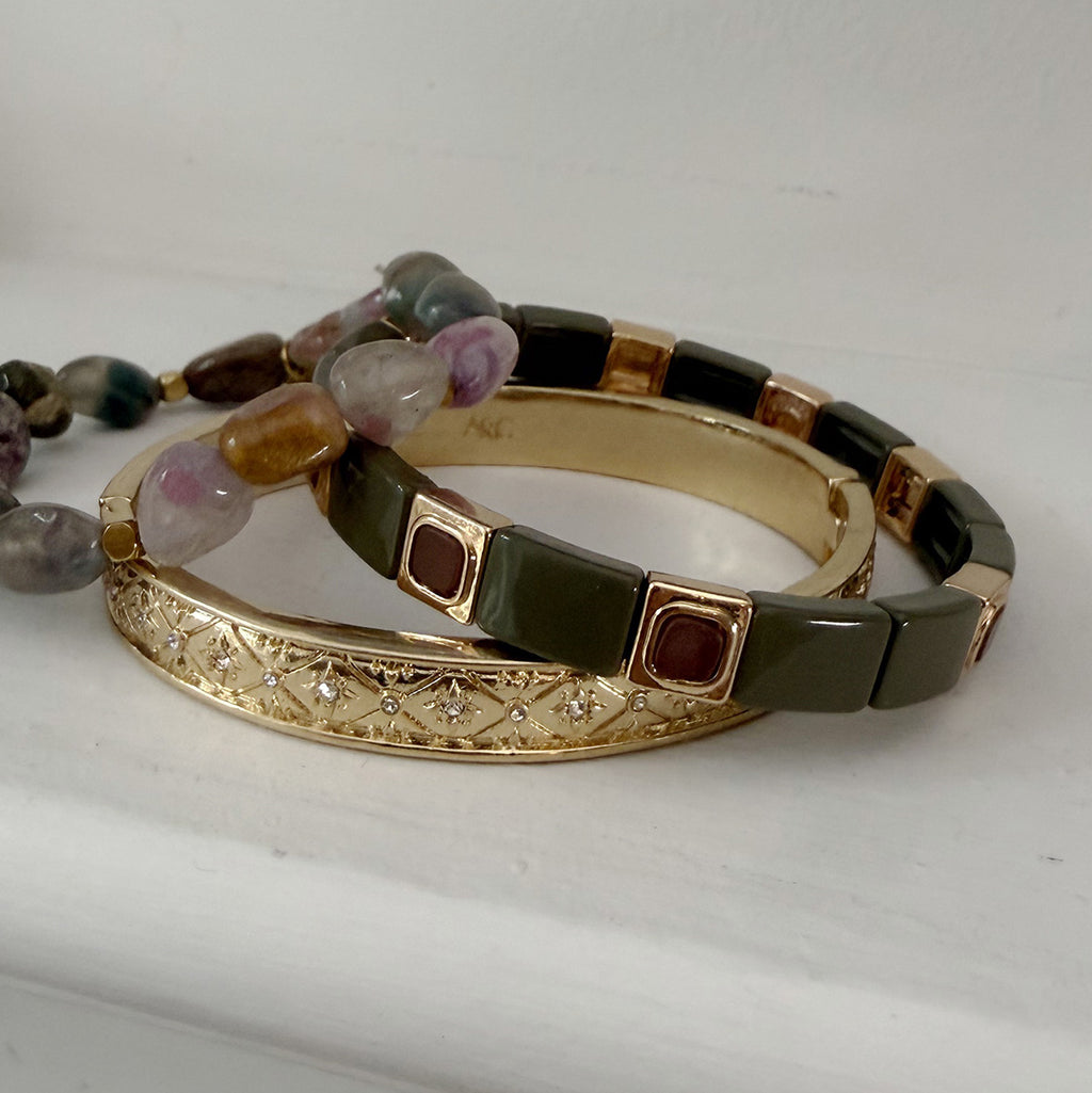 Emaljert armbånd, army