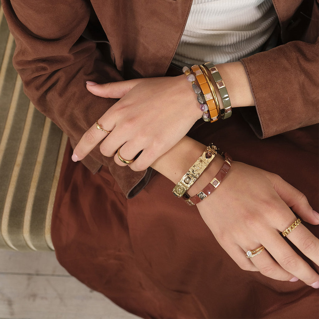 Emaljert armbånd, army