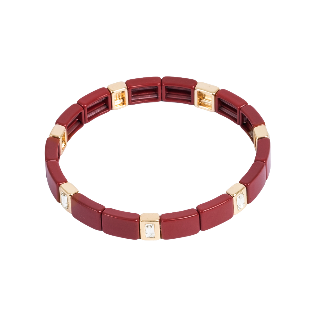 Emaljert armbånd, red