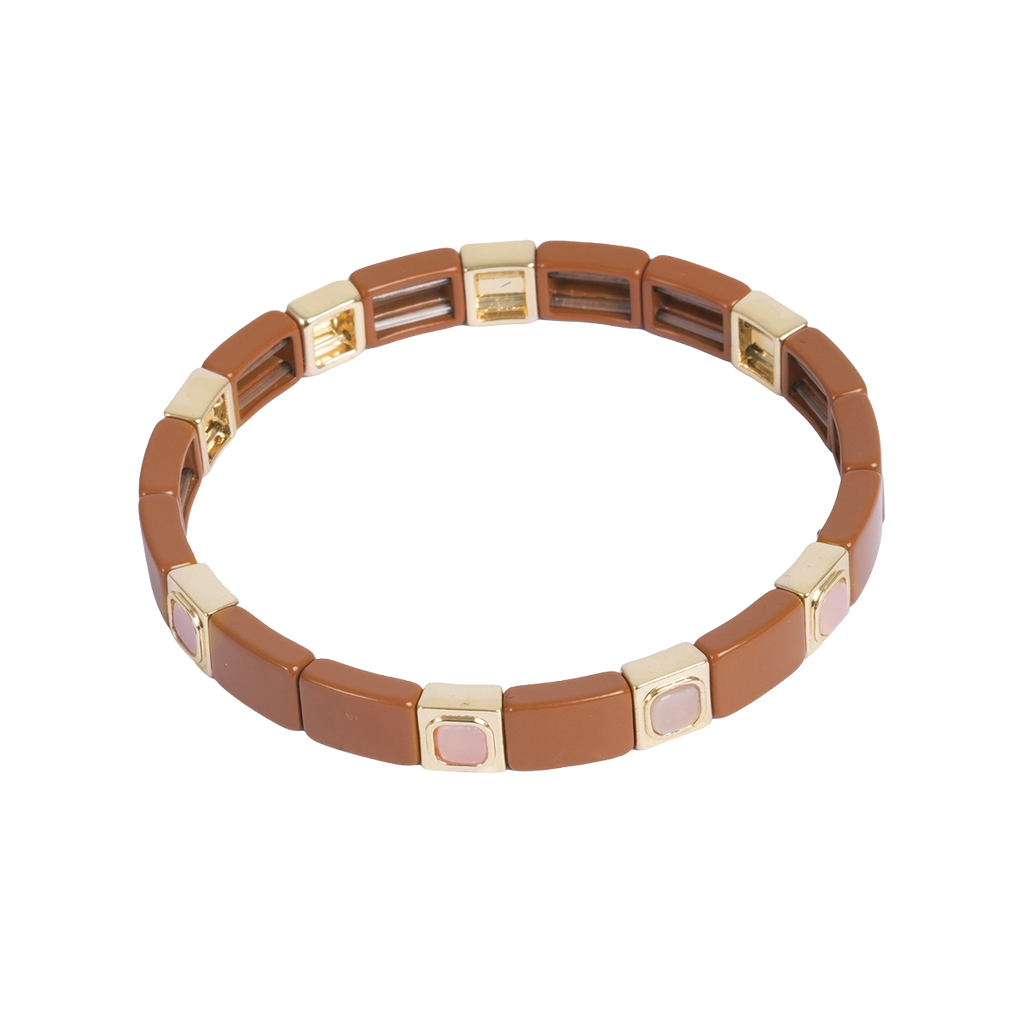 Emaljert armbånd, caramel