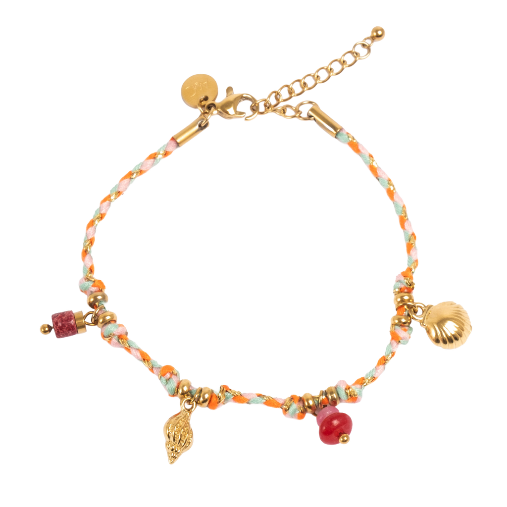 Armbånd med charms, pink, Steel G - A&C Oslo - Design Collection