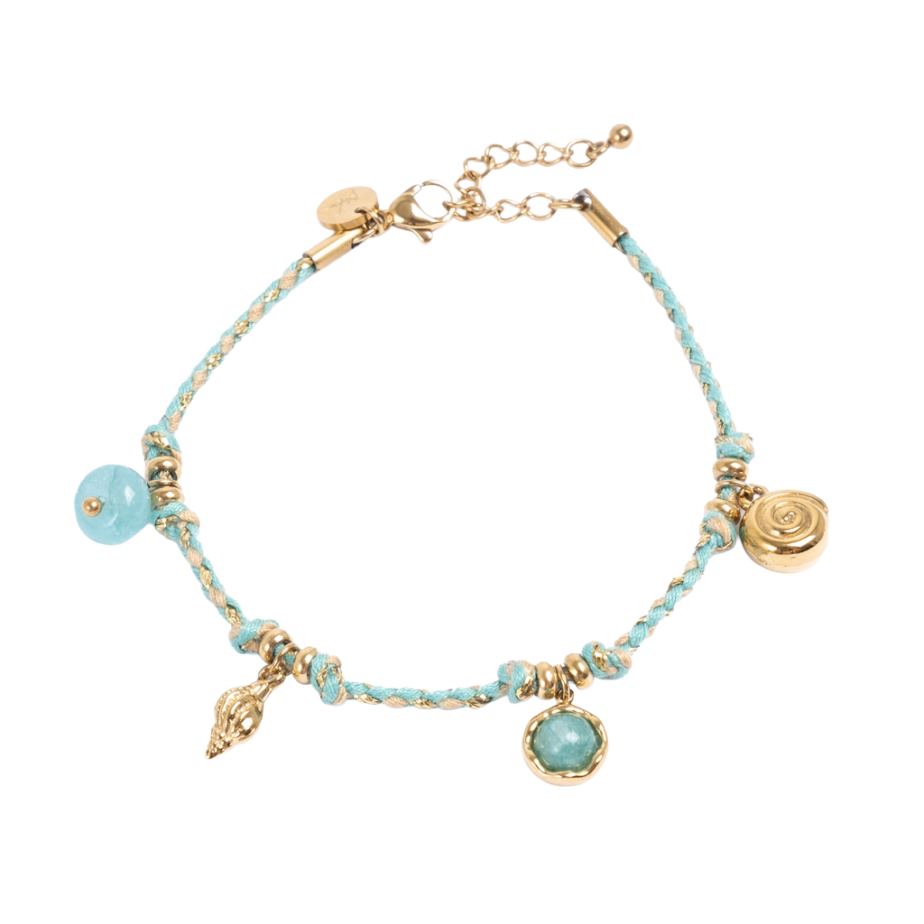 Armbånd med charms, turquoise, Steel G - A&C Oslo - Design Collection