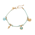 Armbånd med charms, turquoise, Steel G - A&C Oslo - Design Collection