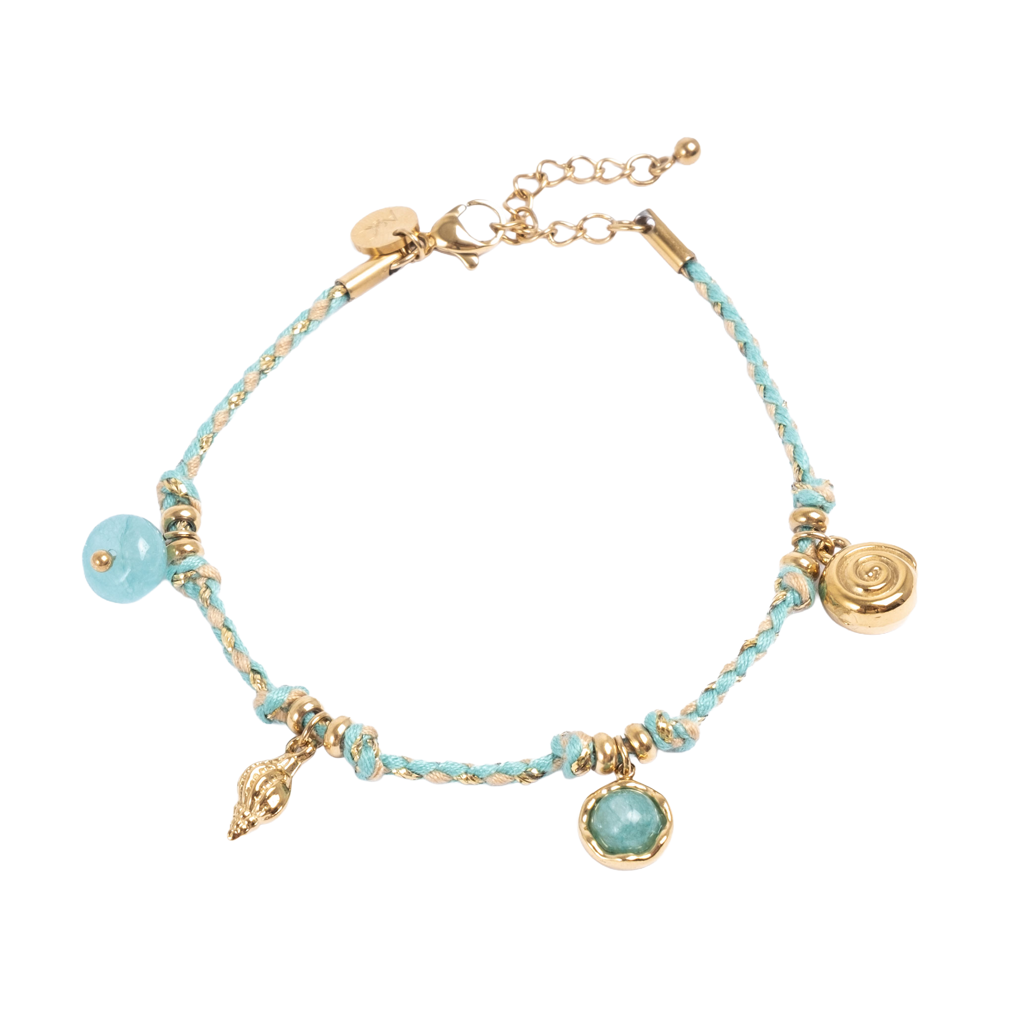 Armbånd med charms, turquoise, Steel G - A&C Oslo - Design Collection