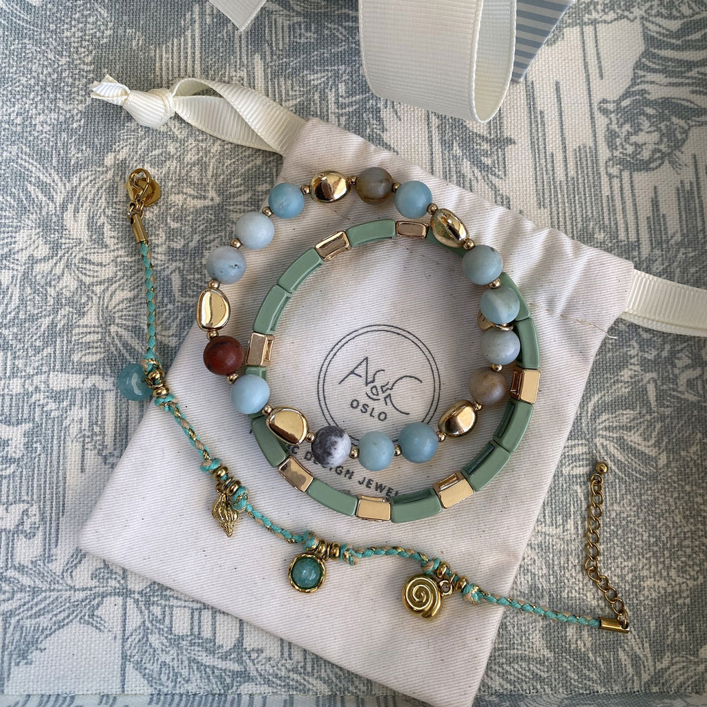 Armbånd med charms, turquoise, Steel G - A&C Oslo - Design Collection_3