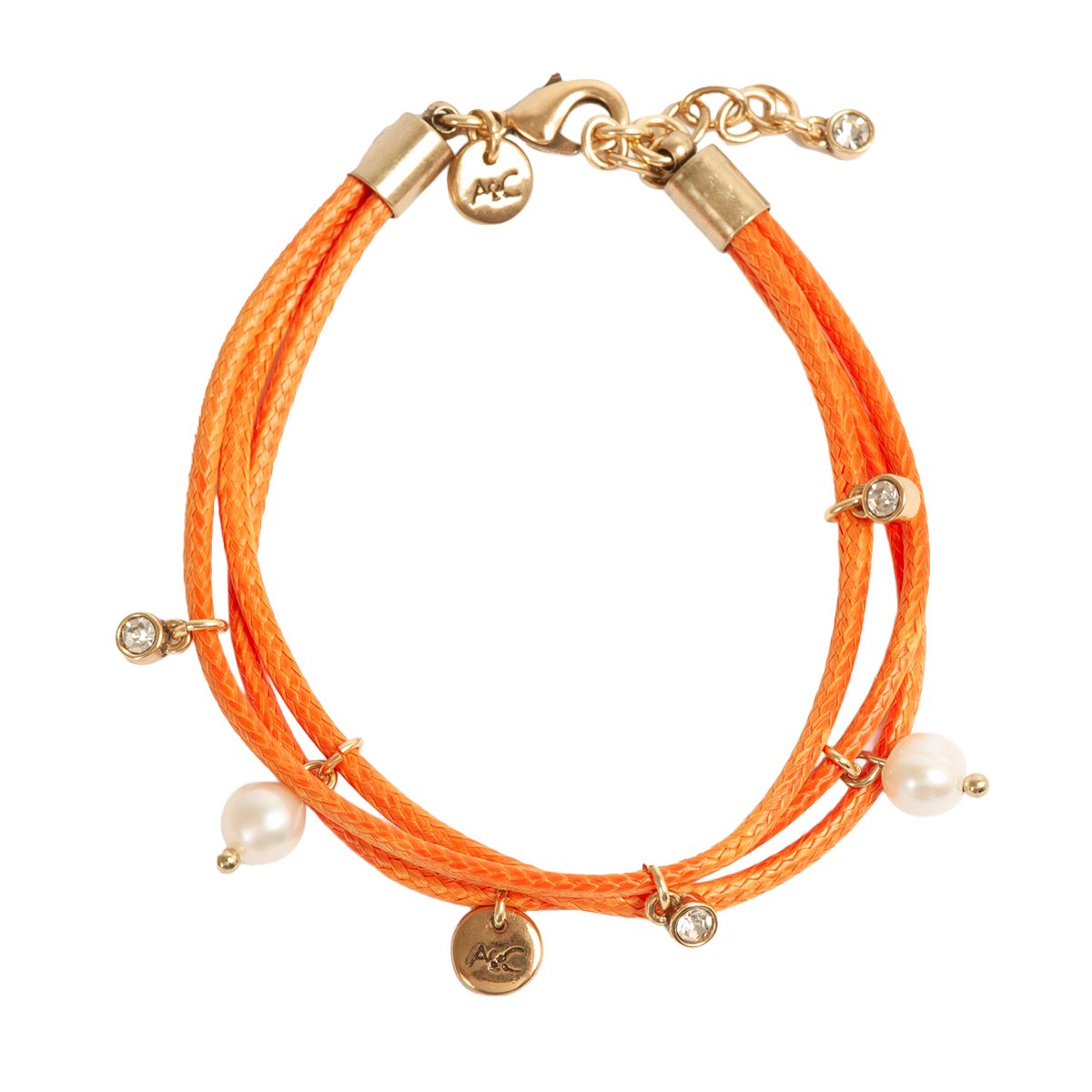 Armbånd med charms, oransje - A&C Oslo - Design Collection