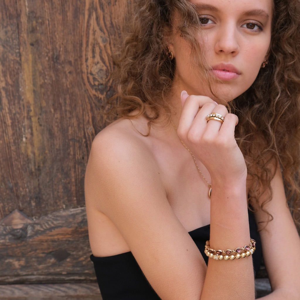 Armbånd, Sparkling Drops, rød, G - A&C Oslo - Design Collection_3
