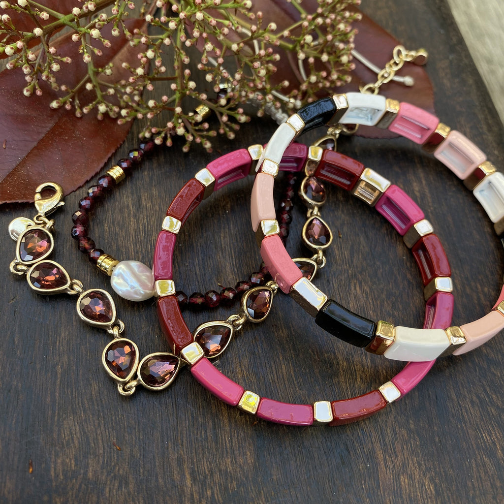 Armbånd, Sparkling Drops, rød, G - A&C Oslo - Design Collection_4