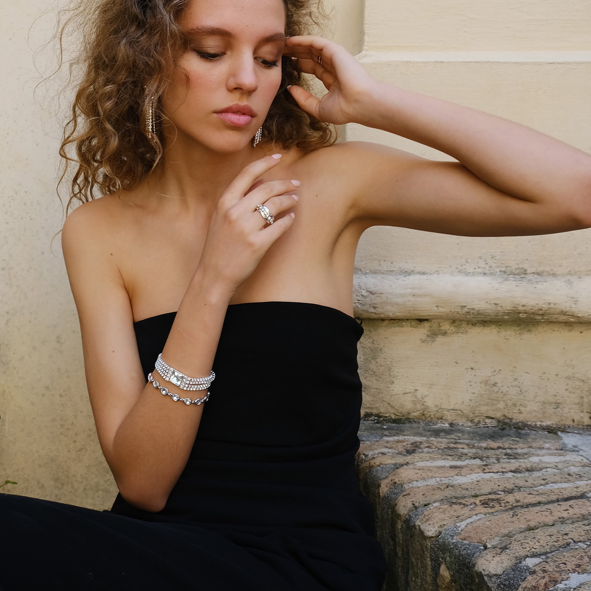 Armbånd, Sparkling Drops, crystal, S - A&C Oslo - Design Collection_2