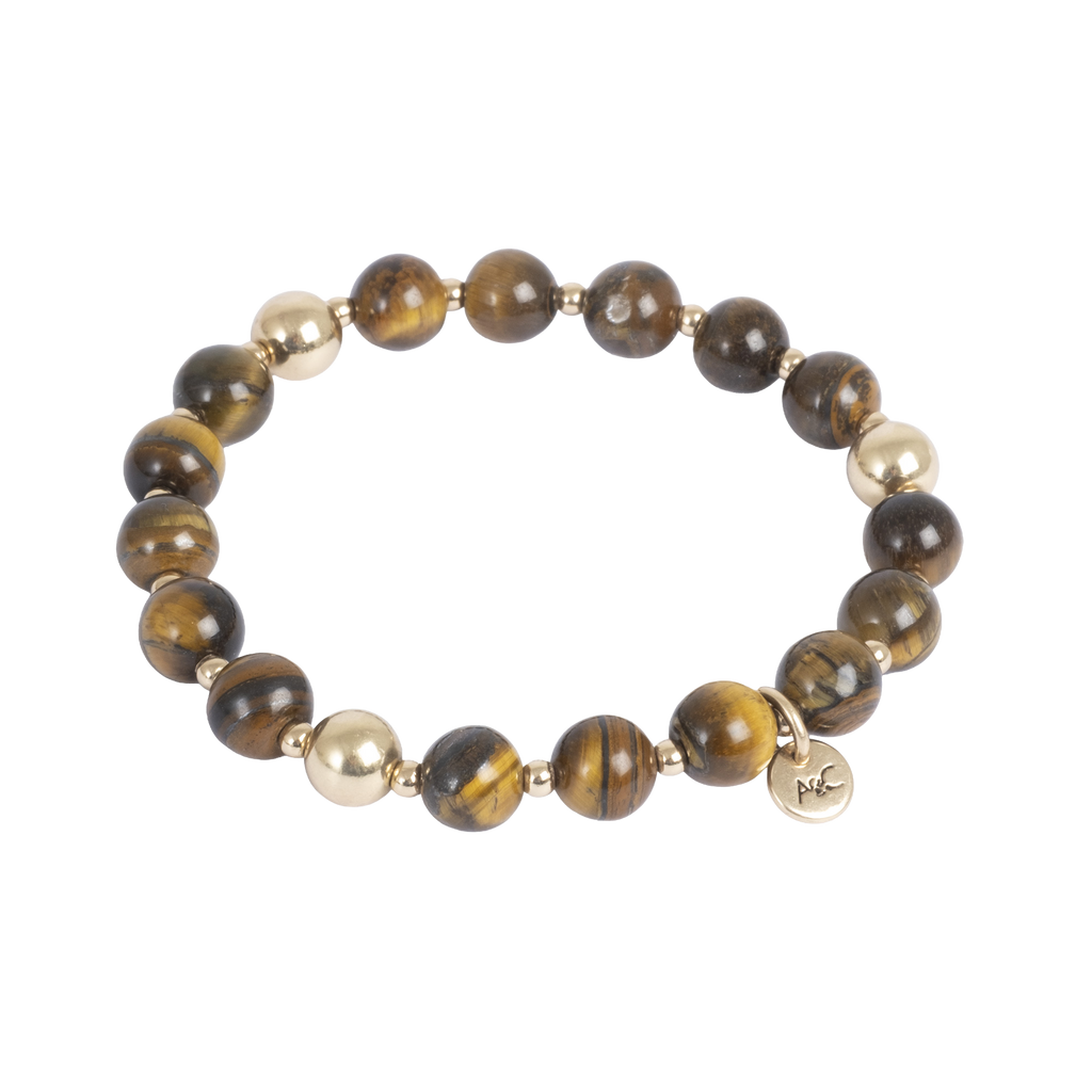 Armbånd, Tiger's Eye, elastikk