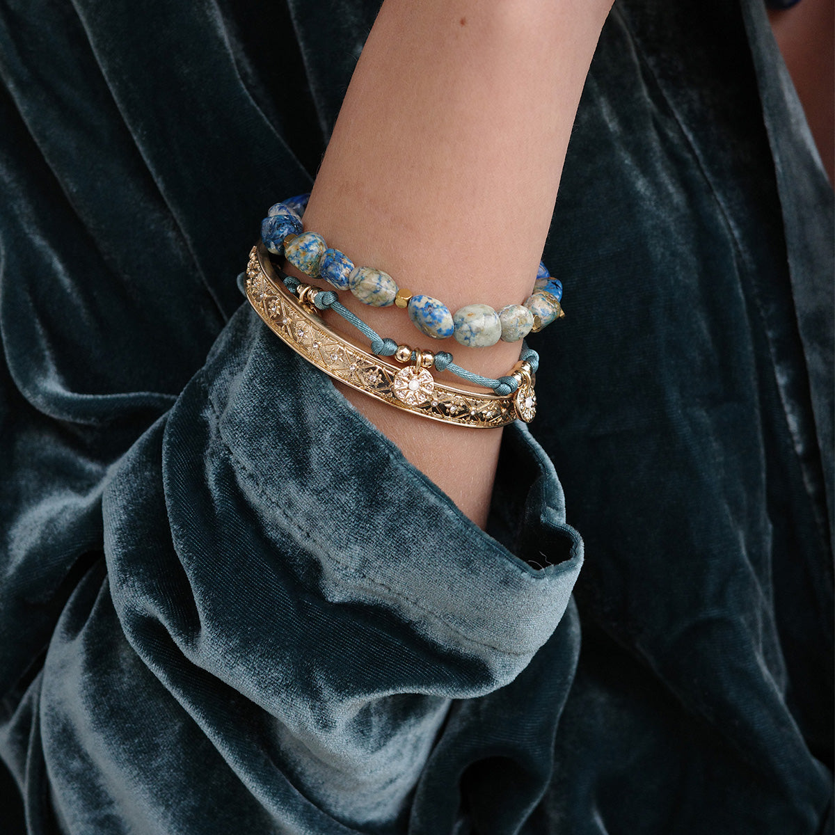 Armbånd, teal, Solstice G