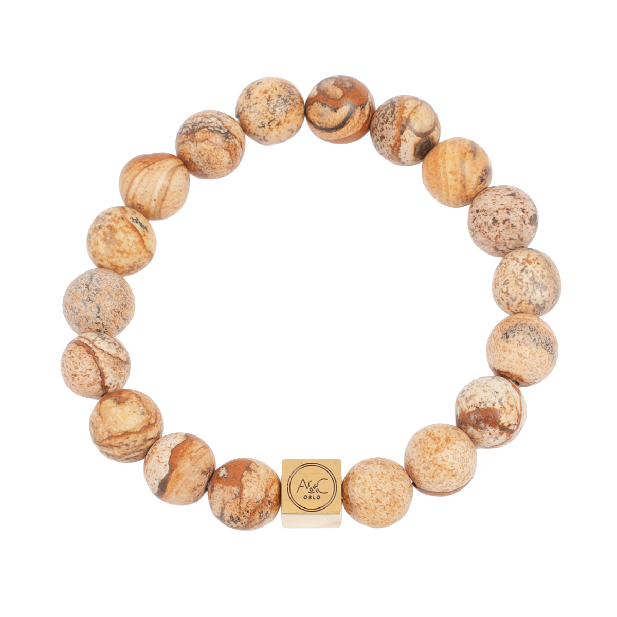 Unisex-armbånd, naturstener - A&C Oslo - Pure Steel