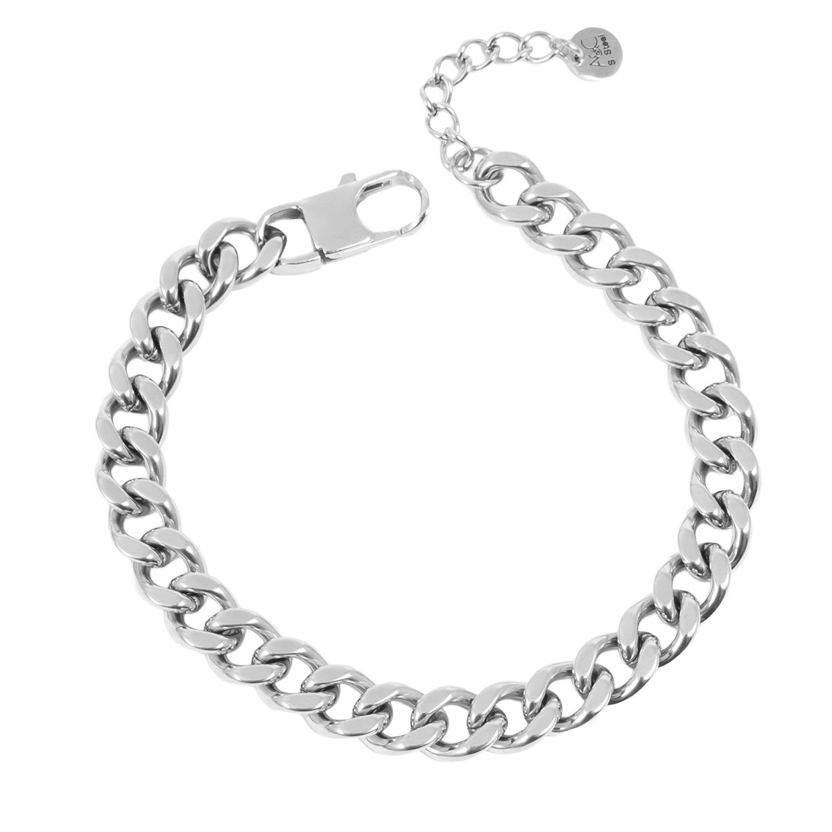 Curb armbånd XL/unisex, Steel