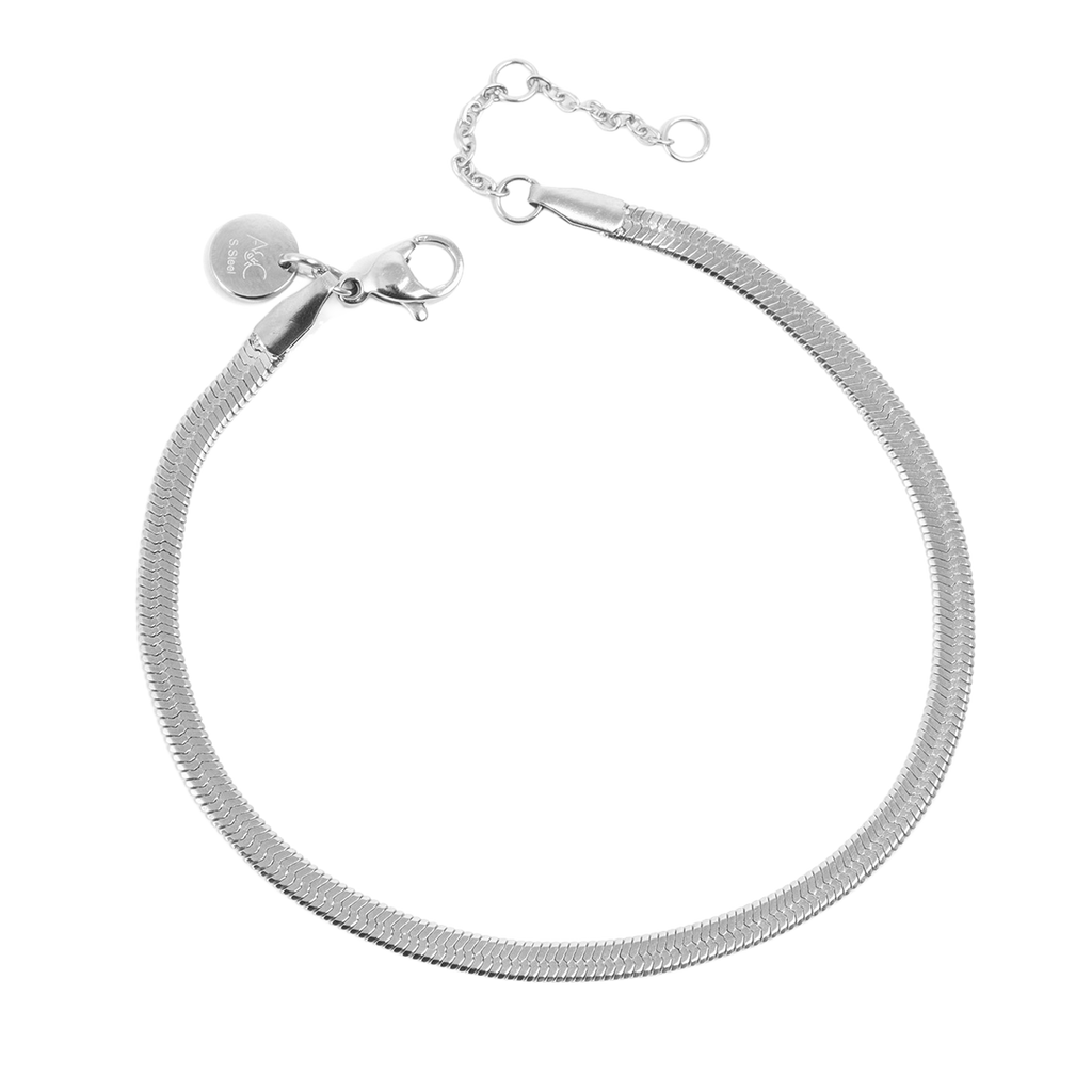 Anklet/XL Armbånd, Steel snake chain