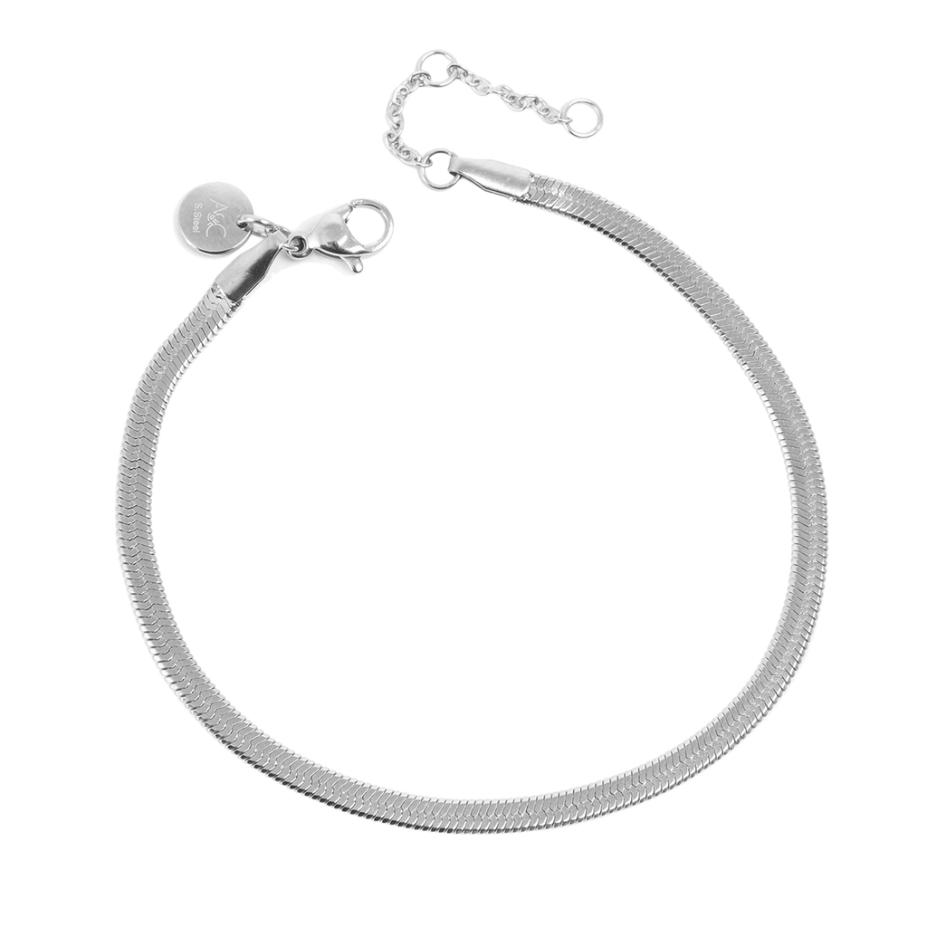 Armbånd, unisex, Steel snake chain