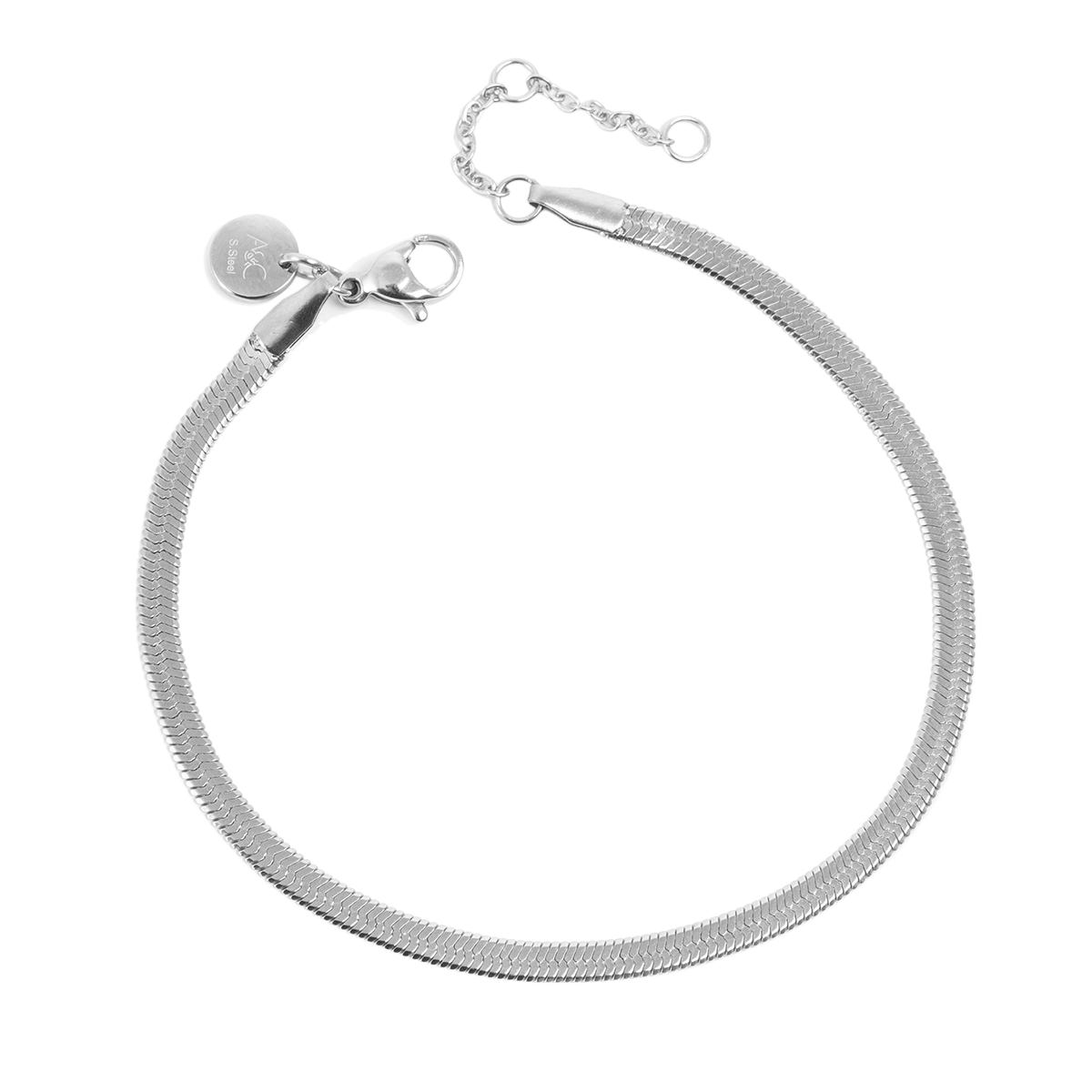 Armbånd, unisex, Steel snake chain
