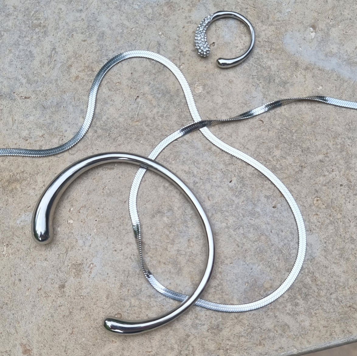 Armbånd, unisex, Steel snake chain_2