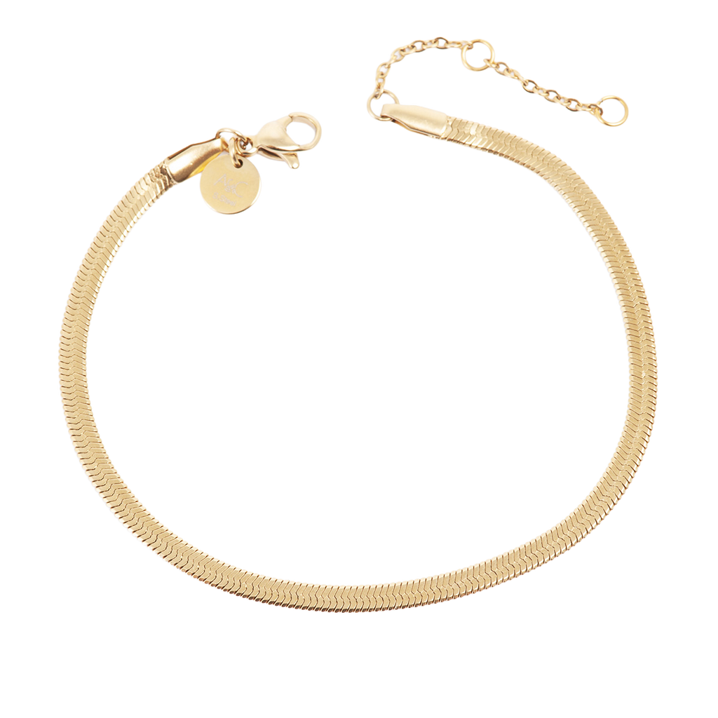 Armbånd, unisex, Steel snake chain, G