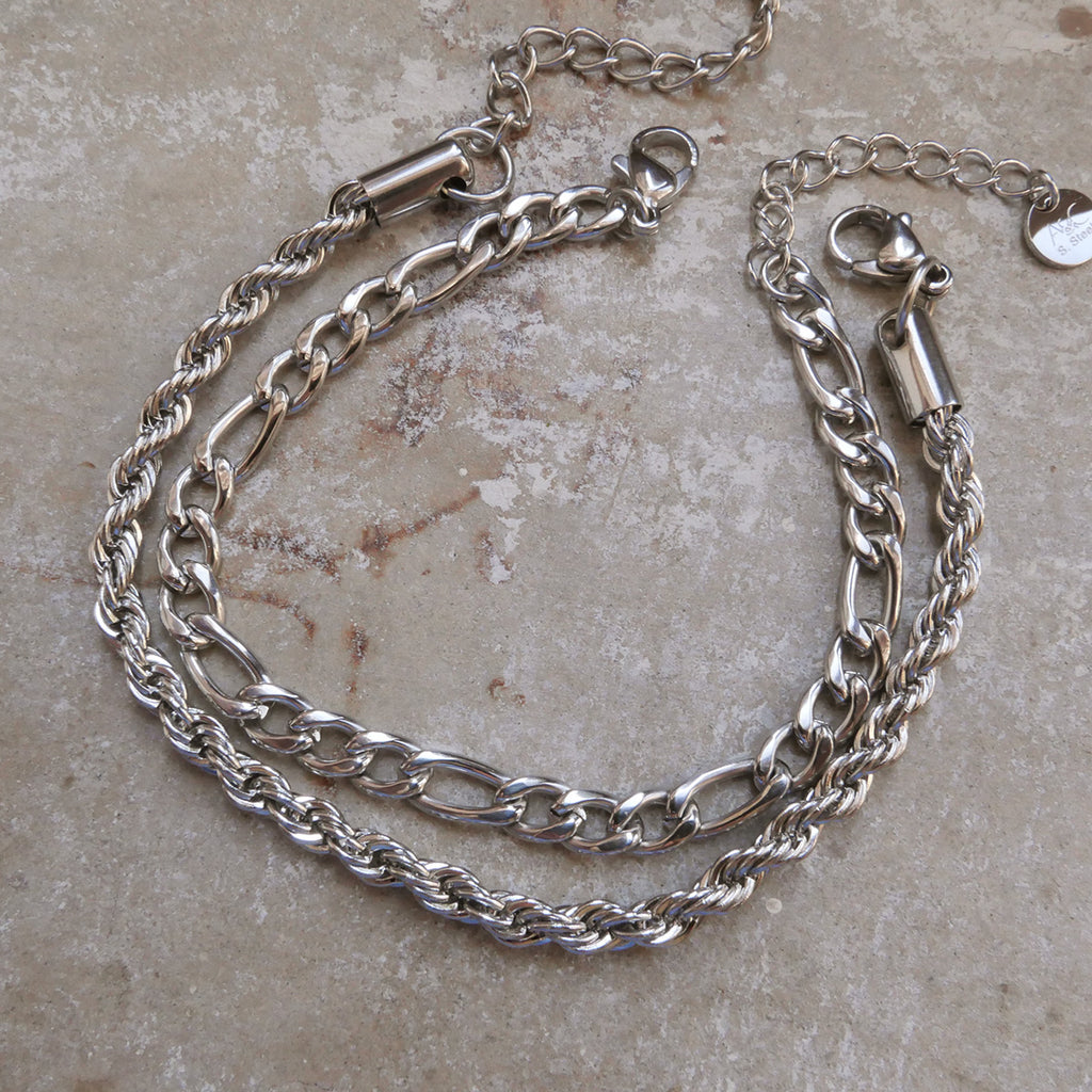 Armbånd, Steel unisex, figaro, S_2