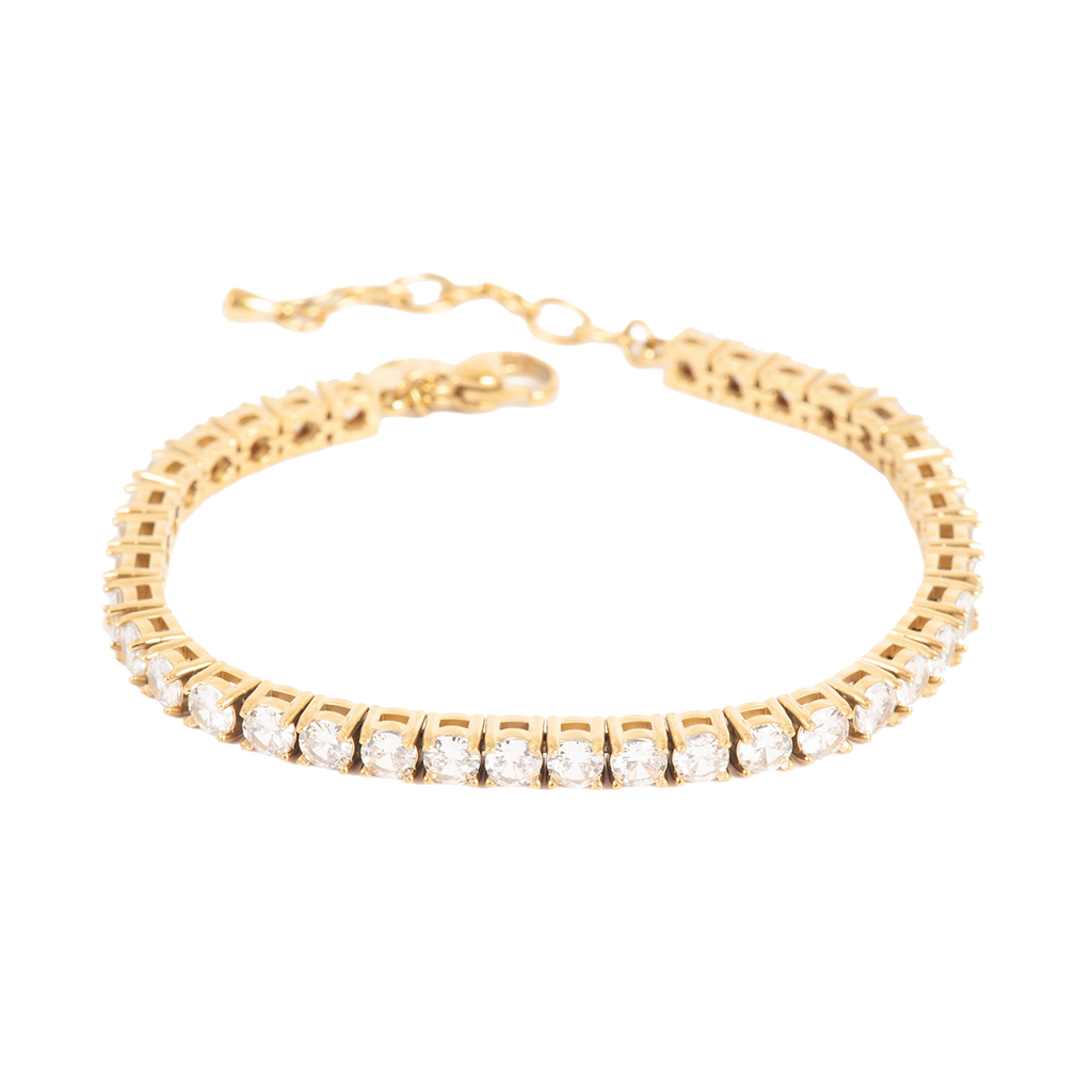 Tennisarmbånd, 4 mm stener, Steel G