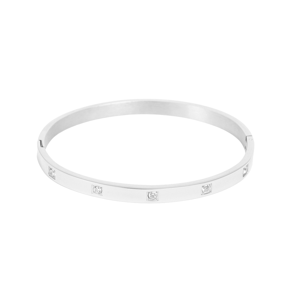 Bangle med cubic zirkonia, Steel