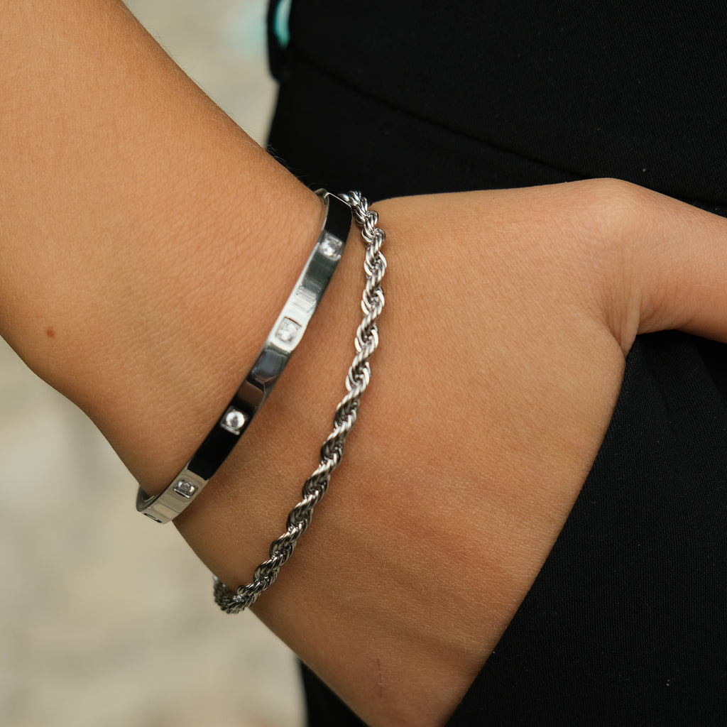 Bangle med cubic zirkonia, Steel_2