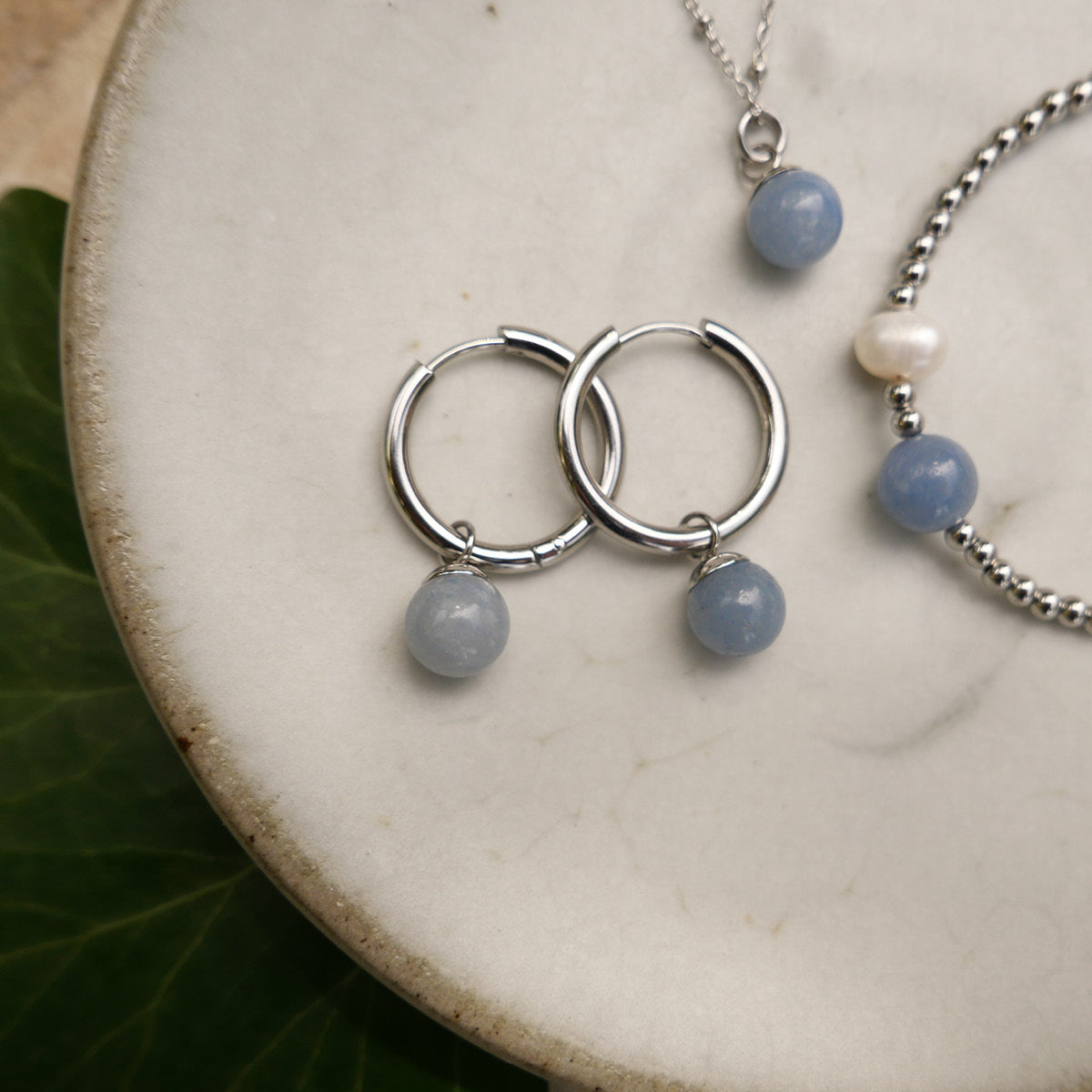 Armbånd med perle og blå aventurin - A&C Oslo - Pure Steel_3