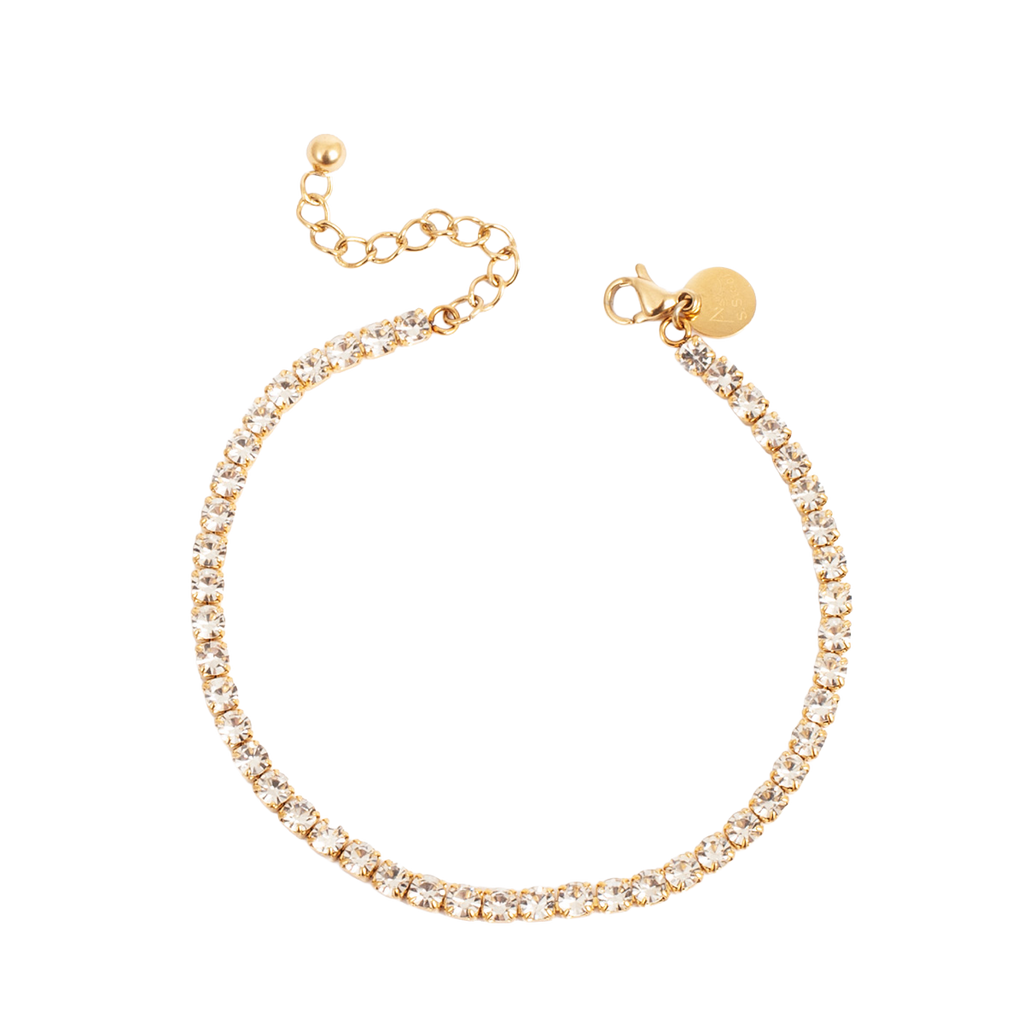 Tennisarmbånd, 2 mm stener, crystal G - A&C Oslo - Pure Steel