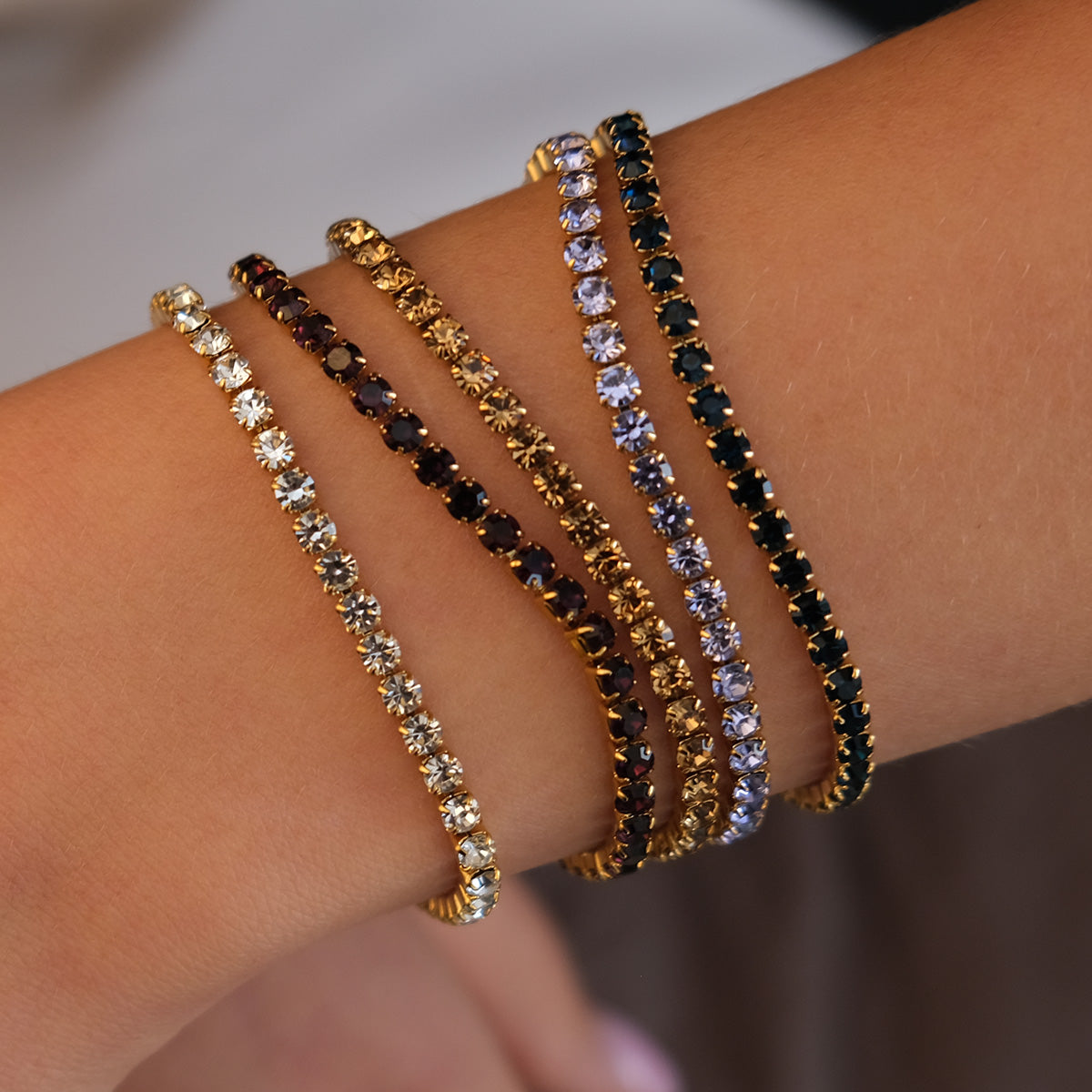 Tennisarmbånd, 2 mm stener, crystal G - A&C Oslo - Pure Steel_3