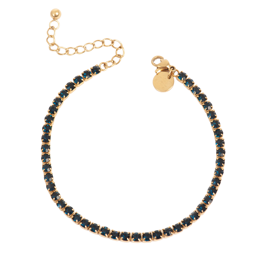 Tennisarmbånd, 2 mm stener, montana G - A&C Oslo