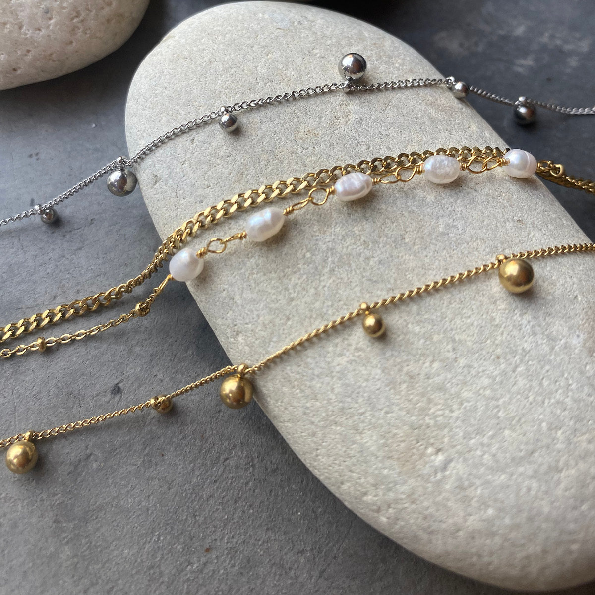 Anklet med kuler, Miniature G - A&C Oslo - Pure Steel_3