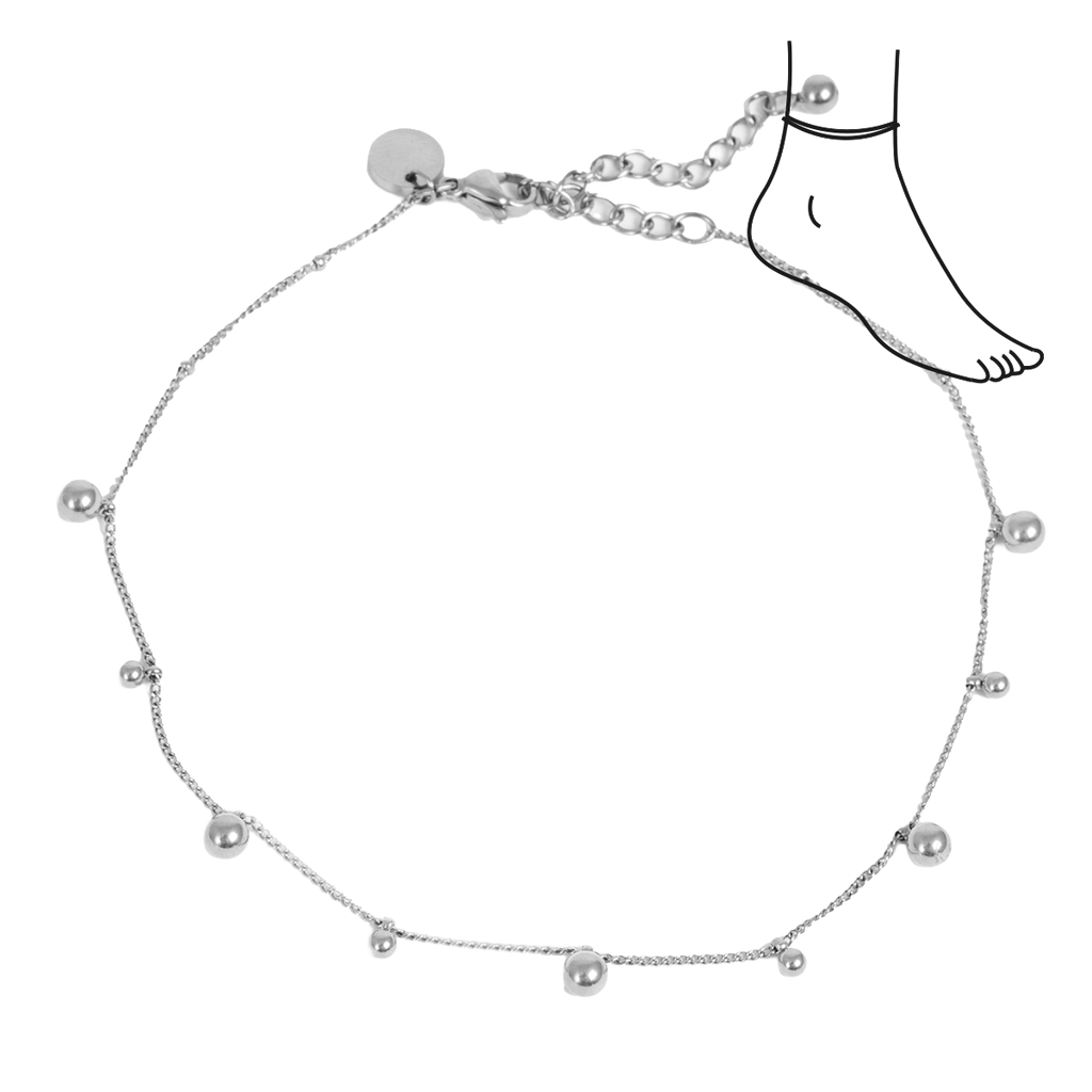 Anklet med kuler, Miniature S - A&C Oslo - Pure Steel