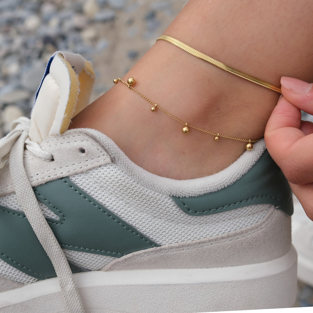 Anklet med kuler, Miniature S - A&C Oslo - Pure Steel_4