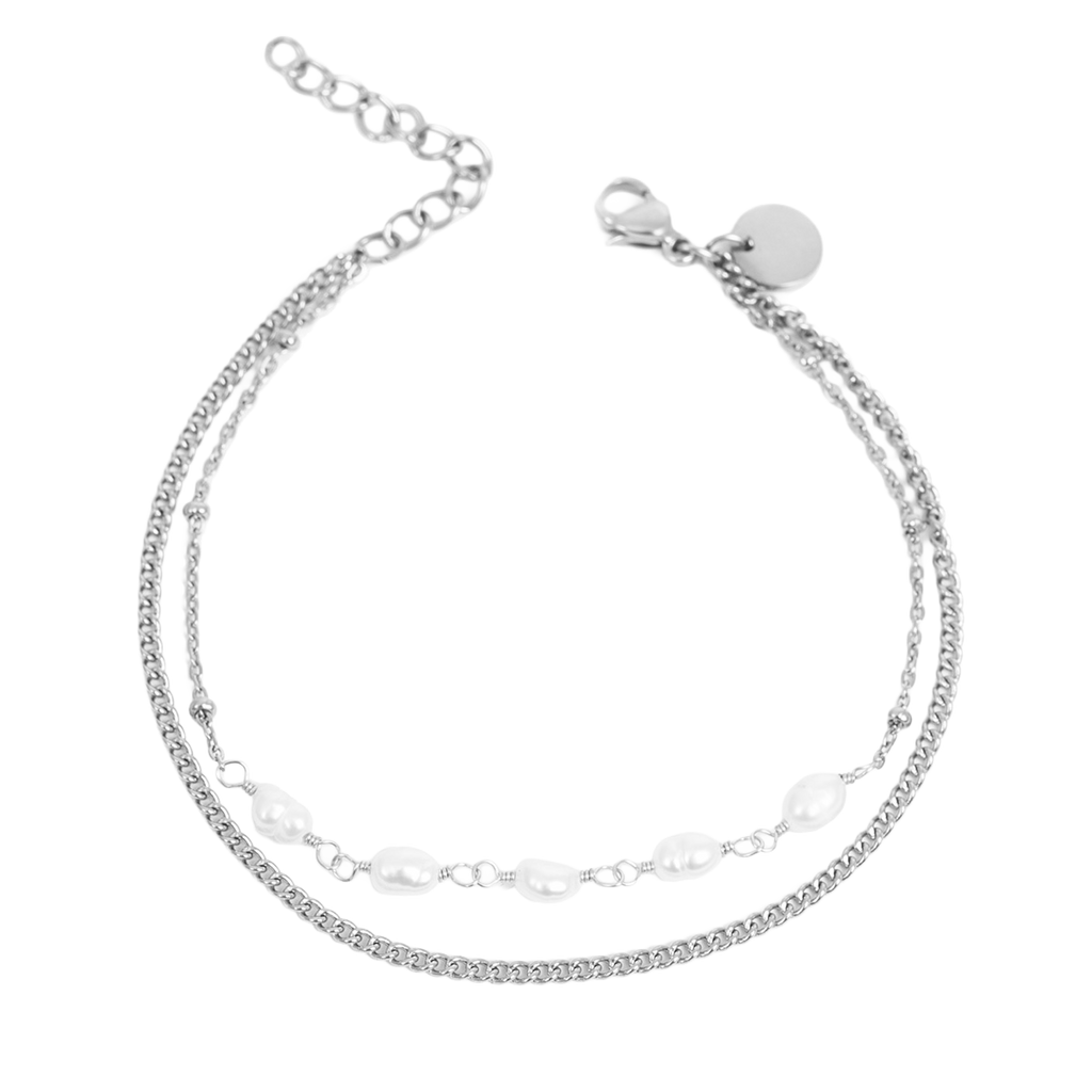 Anklet med små perler, Miniature S - A&C Oslo - Pure Steel