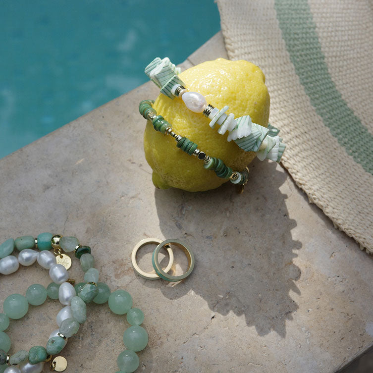 Delikat armbånd, farget jade, grønn - A&C Oslo - Design Collection_4