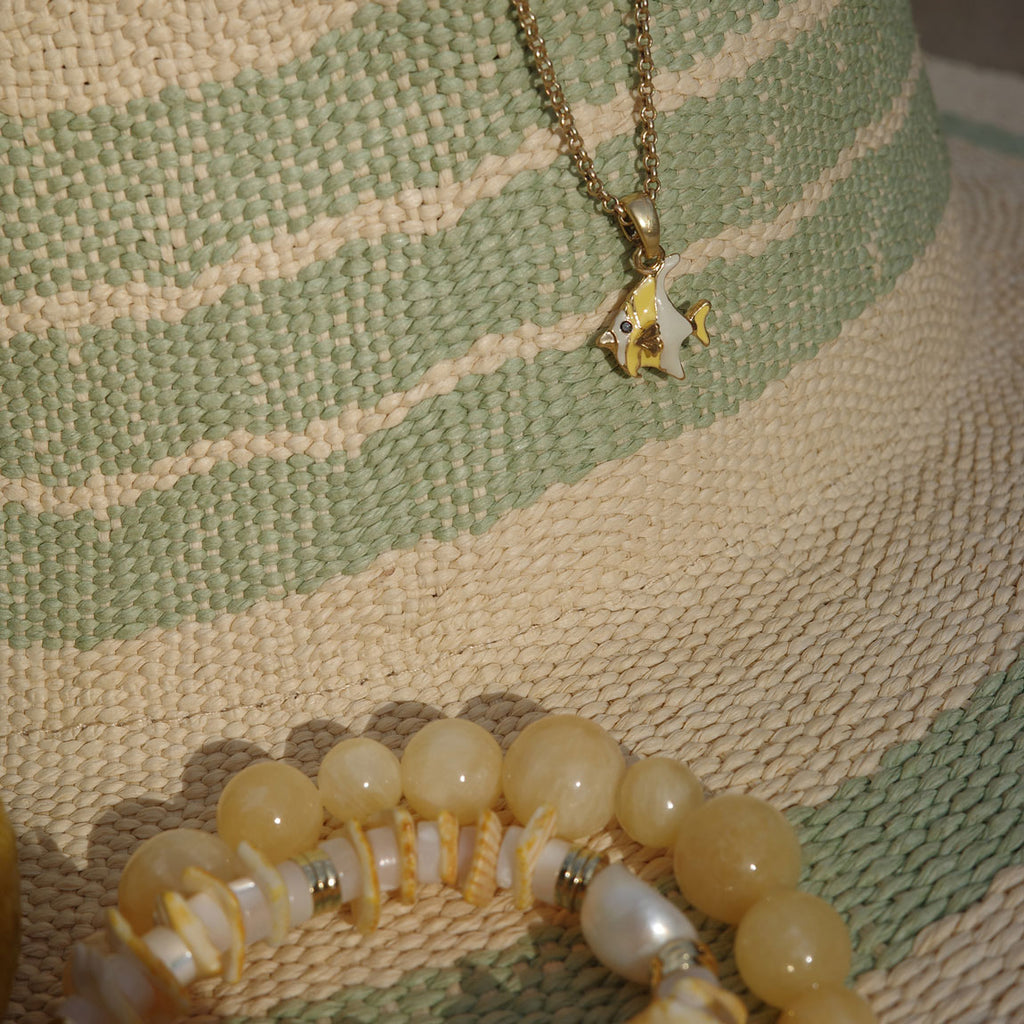 Delikat armbånd, farget jade, gul - A&C Oslo - Design Collection_5