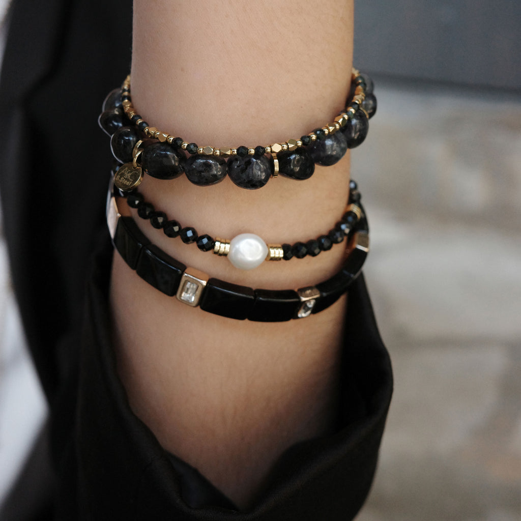 Armbånd med stener, black - A&C Oslo - Design Collection_2