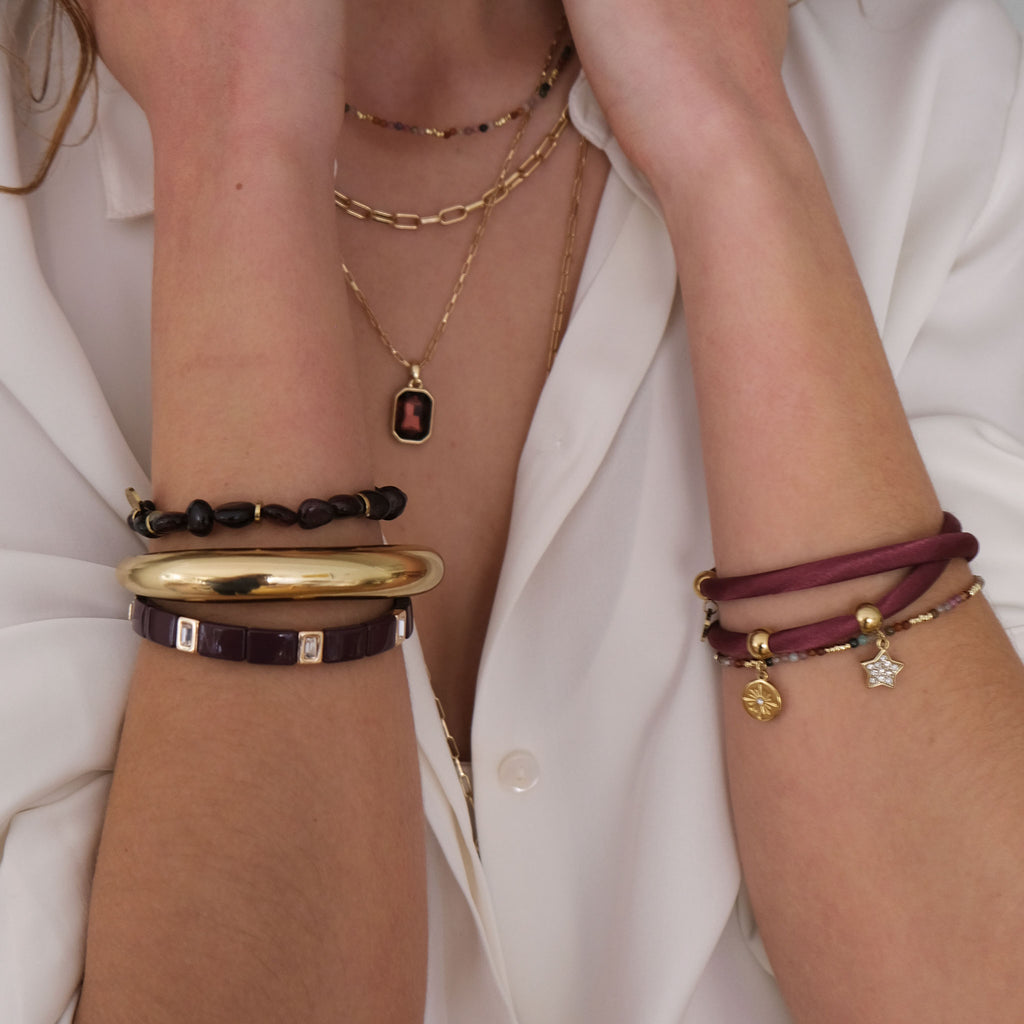 Armbånd med stener, burgundy - A&C Oslo_2