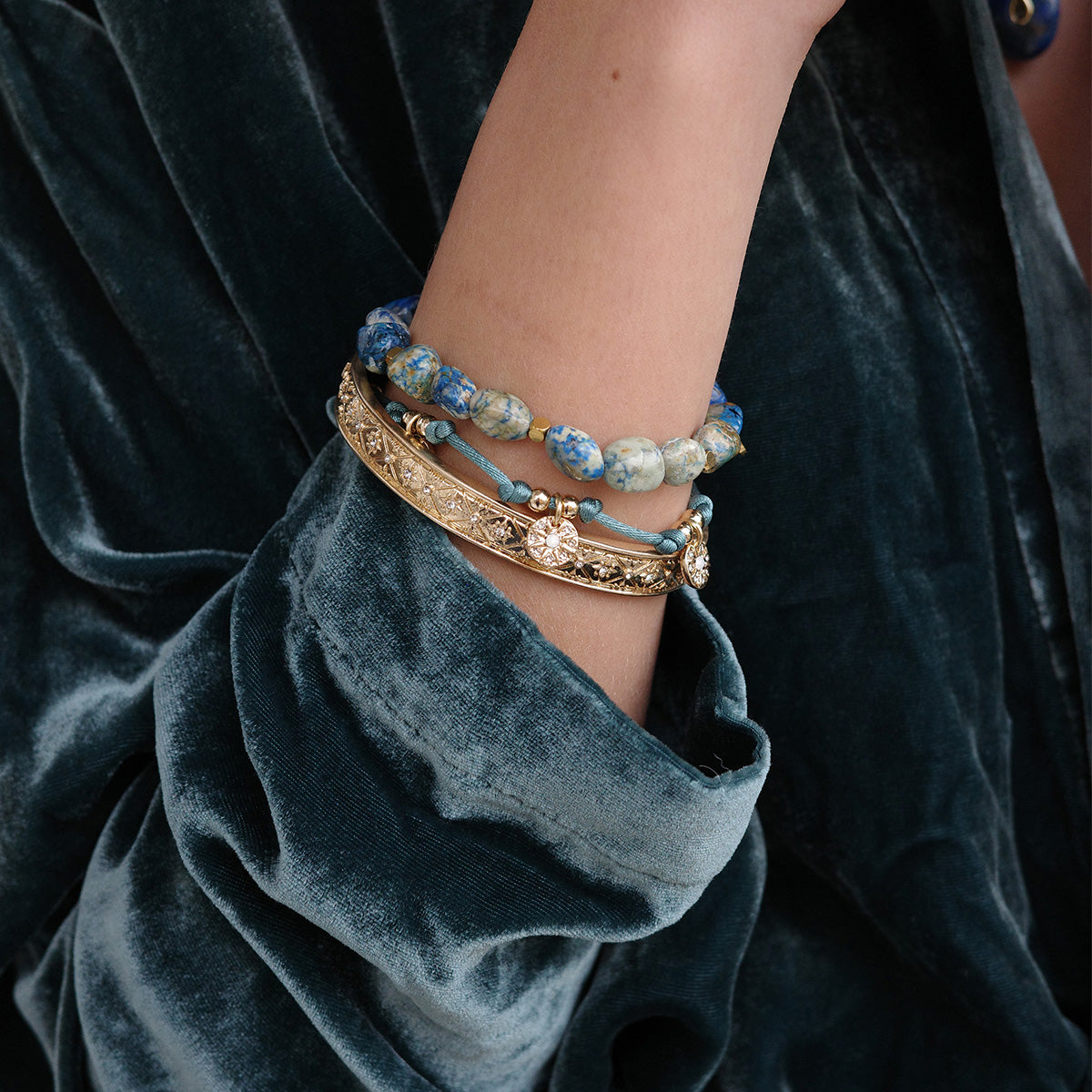 Armbånd, lapis, Steel G