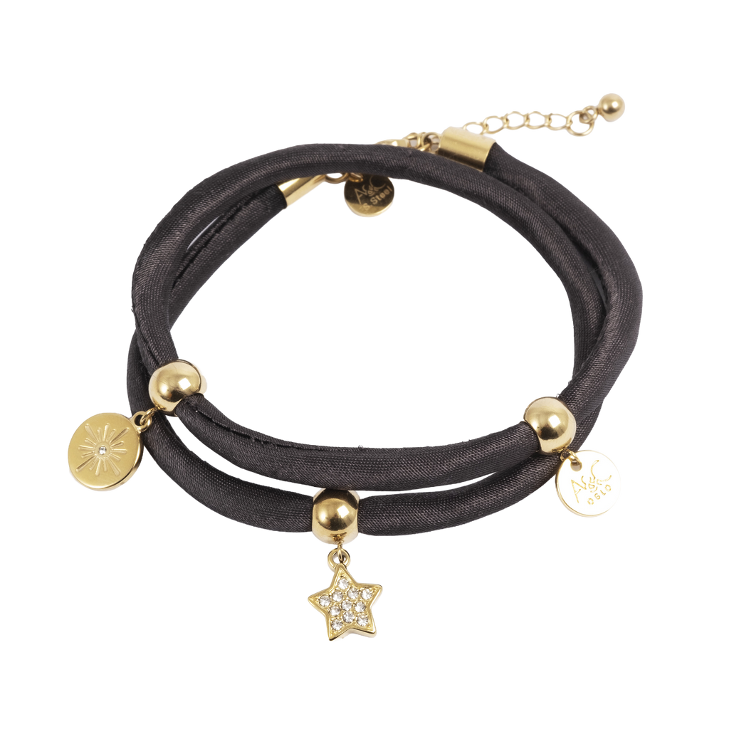 To rads satengarmbånd, black G - A&C Oslo - Pure Steel